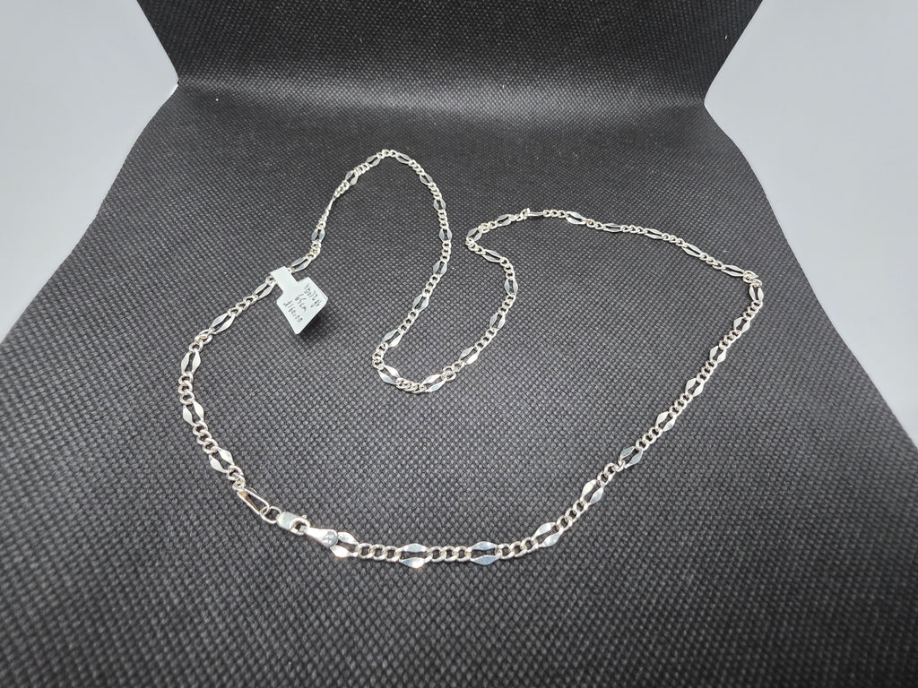 Cadena Figaro 3x1 en Plata de Ley .925