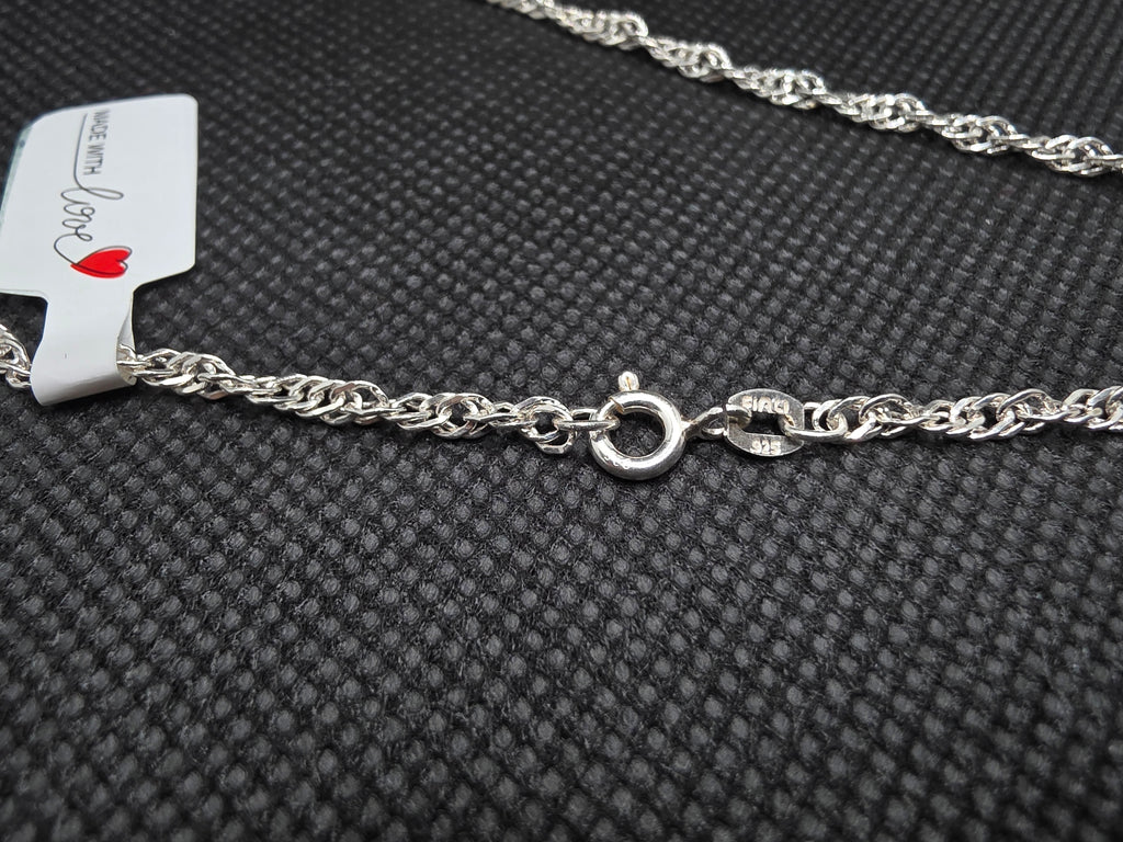 Cadena de Plata de Ley 925 - Estilo Cordón/Singapore